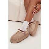 Boto Women's Low Snow Boots With Movable Strap And Embroidery On Platform Light Beige Lyrisse | shoptok.hr