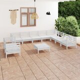 The Living Store Vrtna sedežna garnitura 11-delna trdna borovina bela - Vrtna Sedežna Garnitura, (21473430) | Shoptok.si