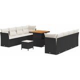  Set od 11 dijelova vrtnih sofa s jastucima crna poliratan akacija set od 3 dijela vrtne blagovaonice s jastucima crna poliratan | shoptok.hr