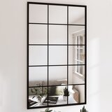  Zidno ogledalo crno 100 x 60 cm metalno | shoptok.hr
