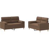  2-dijelni set sofa s jastucima smeđi od tkanine | shoptok.hr