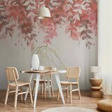  Foto tapeta - Under vegetation - hanging vines of pink leaves on a neutral background 300x210 | shoptok.hr