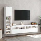 vidaXL 4-dijelni zidni TV elementi s LED bijeli od konstruiranog drva | shoptok.hr