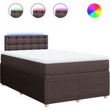 vidaXL Krevet box spring s madracem tamnosmeđi 120 x 190 cm od tkanine | shoptok.hr