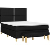  Box spring posteljni z vzmetnico črn 140x190 cm blago | Shoptok.si