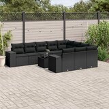  11-dijelni set vrtnih sofa od poliratana s jastucima crni | shoptok.hr