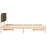  Krevetni okvir s tapiciranim uzglavljem Prirodna i taupe - Prirodna i taupe 120 x 200 cm | shoptok.hr