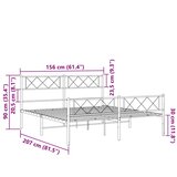  Metalni okvir kreveta uzglavlje i podnožje bijeli 150 x 200 cm | shoptok.hr