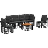  Set vanjskih sofa 7 pcs Crna i tamno siva Poliester | Eponuda.ba