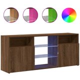 Maison Chic TV omarica - TV stojalo - Televizijska omarica z LED lučkami rjav hrast 120x30x50 cm, (21698998) Cene