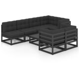 Maison Chic Seti vrtnega pohištva - Vrtna garnitura - Vrtni pohištvo set 8-delna z blazinami trdna borovina, (21798827) | Shoptok.si