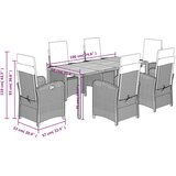  7-dijelni vrtni blagovaonski set s jastucima crni od poliratana | shoptok.hr