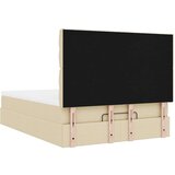 vidaXL Otomanski okvir kreveta s madraca krem 140x200cm od tkanine | shoptok.hr