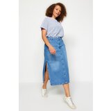 Trendyol Curve Blue Slit Denim Skirt Cijene