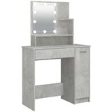 vidaXL Toaletna mizica z LED lučkami betonsko siva 86,5x35x136 cm | Shoptok.si