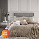 Catherine Lansfield Bež posteljina za bračni krevet/za produženi krevet od mikropliša 230x220 cm Cosy Diamond – | shoptok.hr
