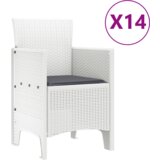  Vrtni set za jelo 15 pcs Bijelo Veliki Ratan | shoptok.hr