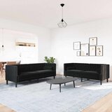  2-dijelni set sofa Chesterfield crni baršunasti | shoptok.hr