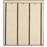  282455 Wardrobe with Compartments and Rods Cream 150x45x175 cm Fabric | shoptok.hr