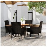  5-dijelni vrtni blagovaonski set od poliratana crni | shoptok.hr