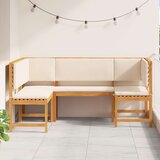  3-delni vrtnarski klop s blazinami iz trdega akacijevega lesa, (22015346) | Shoptok.si