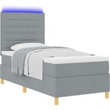  Box Spring postelja z ležiščem in LED svetlobo svetlo siva 90x190 cm tkanina, (22081135) | Shoptok.si
