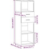  Visoka komoda siva boja hrasta 40x42,5x124 cm konstruirano drvo | shoptok.hr