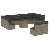  13-dijelni set vrtnih sofa od poliratana s jastucima sivi | shoptok.hr