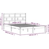 Okvir za krevet od masivne borovine bijeli 140 x 200 cm | shoptok.hr