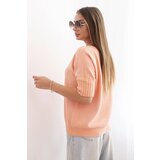 Kesi Włoski Women's short-sleeve viscose sweater apricot | shoptok.hr