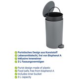 Allstar Siva plastična kanta za smeće s pedalom 3 l Vara – | shoptok.hr