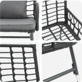 vidaXL Komplet za jedilnico v vrtu z blazino 3 pcs Črna, antracit | Shoptok.si