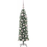  Umjetno vitko božićno drvce Zelena i bijela 120 cm | shoptok.hr