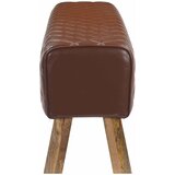 Klupa 110 x 30 x 45 cm Prava koža Smeđa dijamantna | shoptok.hr