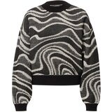 Comma Pulover temno siva / pegasto črna / off-bela | Shoptok.si