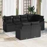  Sjedeća garnitura za vrt 7 kom. Crna poliratan 233,5 x 123,5 x 85 cm | Shoptok.si
