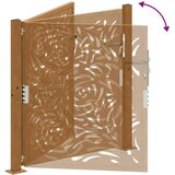vidaXL Vrtna vrata 105x105 cm preperevanje jeklena ognjena oblika | Shoptok.si