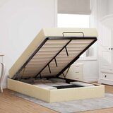 vidaXL Konstrukcija postelje z vzmetnico krema 120 x 190 cm blago | Shoptok.si