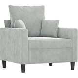  Fotelja s tabureom svjetlosiva 60 cm baršunasta | shoptok.hr