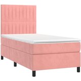  Box spring s madracem LED ružičasti 100x200cm baršunasti | shoptok.hr