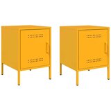 vidaXL Noćni ormarići 2 kom žuta boja senfa 36 x 39 x 50,5 cm čelični | shoptok.hr