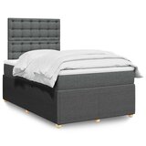  Krevet box spring s madracem tamnosivi 120 x 190 cm tkanina Slike
