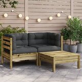 Maison Chic Vrtni kavč - Zunanji kavč z blazinami in stolčkom za noge dvosed, (22043865) | Shoptok.si