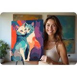 Massido platno s temeljnom bojom i uzorkom na okviriću 40x50 cm mačka | shoptok.hr
