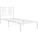  Metalni okvir za krevet s uzglavljem bijeli 80x200 cm | shoptok.hr