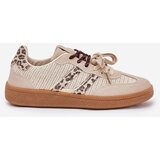 Boto Women's Sneakers With Double Lacing Leopard Beige Ollabes | shoptok.hr