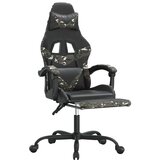  Vrtljivi gaming stol z oporo za noge črno kamuflažno um. usnje, (20699235) | Shoptok.si