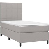 Box spring krevet s madracem svjetlosivi 90x190 cm od tkanine | shoptok.hr