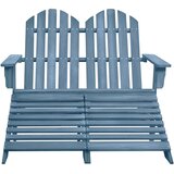  Vrtni dvosjed Adirondack od jelovine s otomanom plavi | shoptok.hr