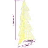 vidaXL Božićno drvce s 160 LED svjetlima Topla bijela 150 cm Akril | shoptok.hr